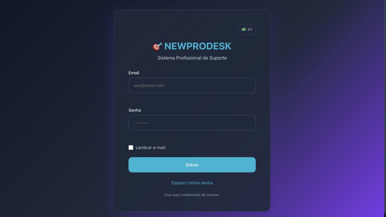 Tela pública de acesso — NewProDesk